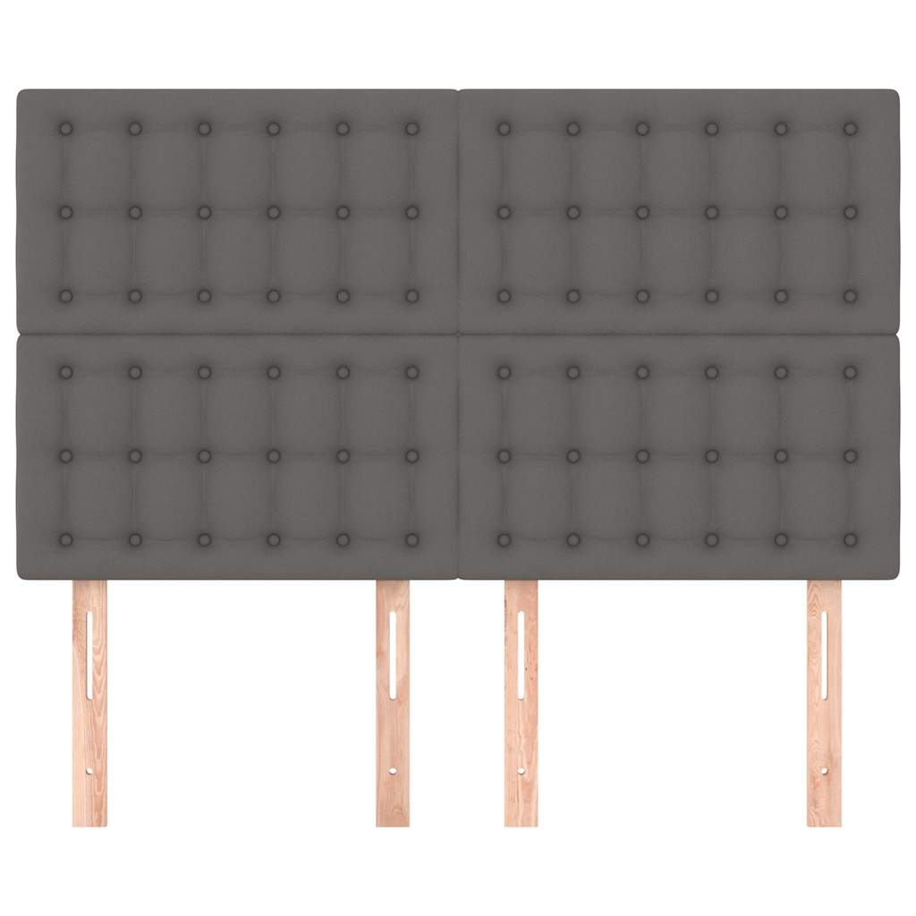 vidaXL Hoofdbord grijs 144x5x118/128 cm kunstleer, foto 2