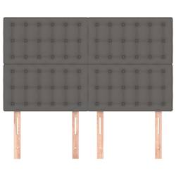 vidaXL Cabeceira Cinza 144x5x118/128 cm Couro Sint&eacute;tico