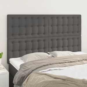Čelo postele šedé 144x5x118/128 cm umělá kůže - obrázek 1