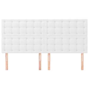 Čelo postele bílé 160x5x118/128 cm umělá kůže - obrázek 3