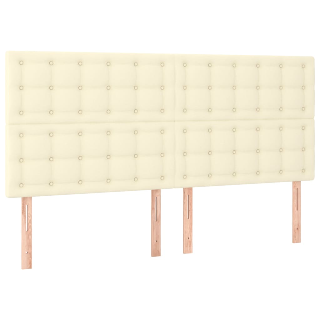 vidaXL Čelo postele 4 ks krémové 80 x 5 x 78/88 cm umělá kůže