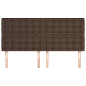 vidaXL Vzglavje postelje rjavo 160x5x118/128 cm umetno usnje