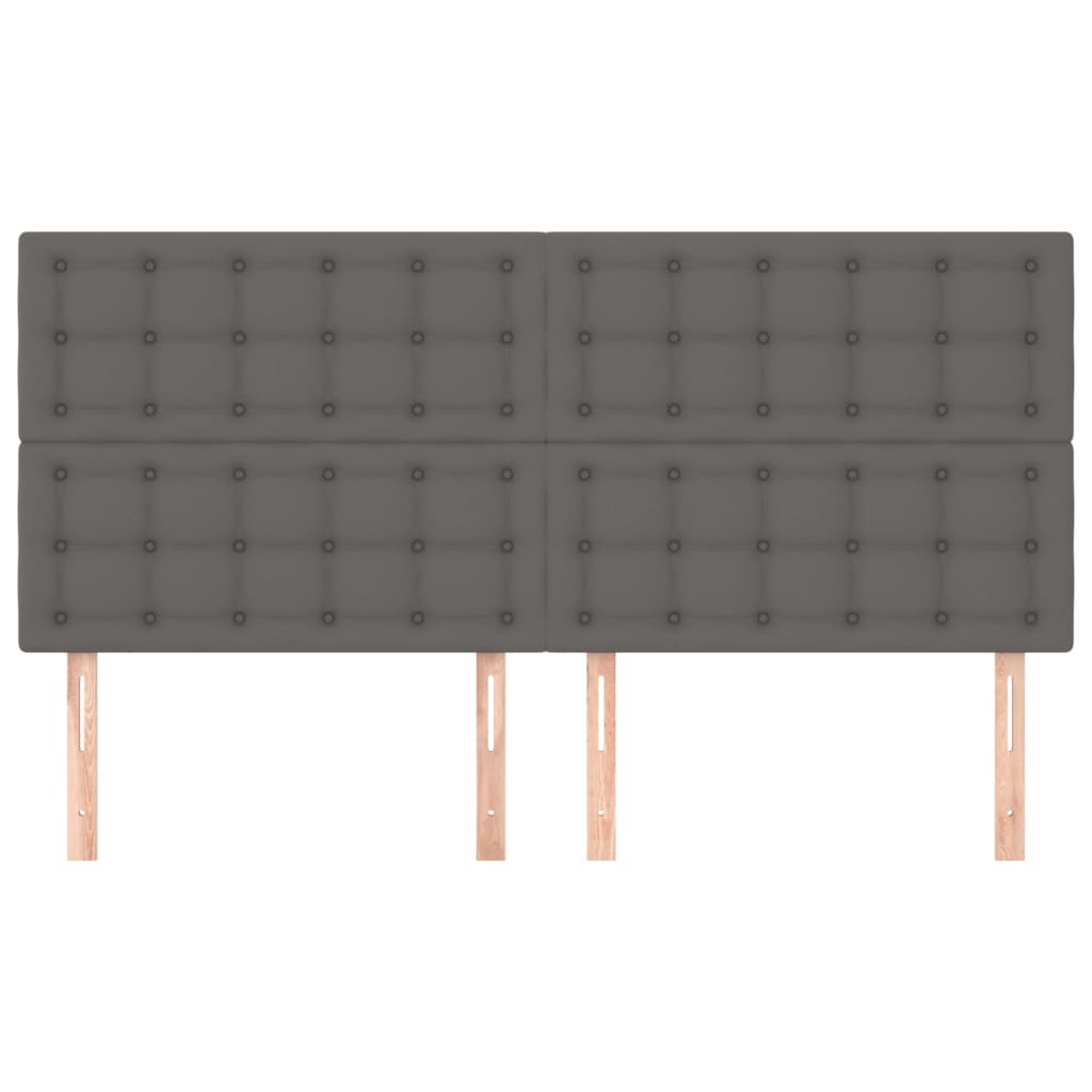 vidaXL Hoofdborden 4 st 80x5x78/88 cm kunstleer grijs afbeelding