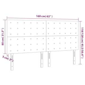 Čelo postele šedé 160x5x118/128 cm umělá kůže - obrázek 8