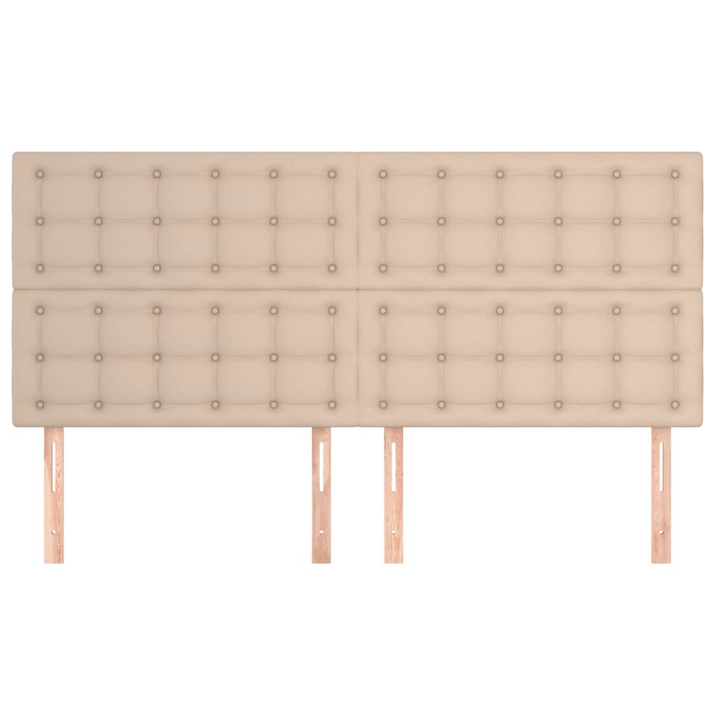 vidaXL Cabeceros 4 unidades cuero sintético capuchino 80x5x78/88 cm