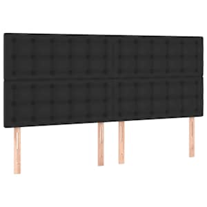 vidaXL peatsiplaat, must, 180 x 5 x 118/128 cm, kunstnahk