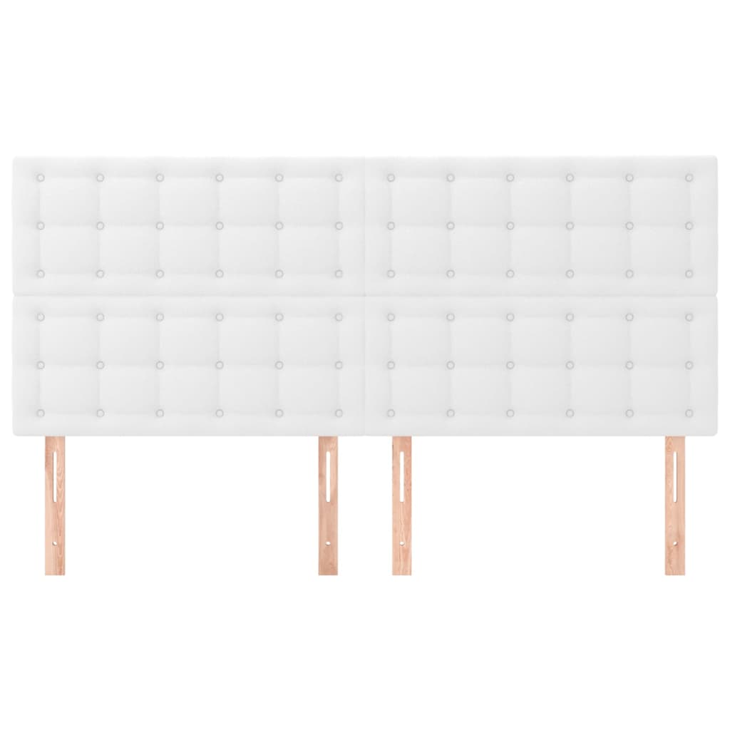 vidaXL Hoofdborden 4 st 90x5x78/88 cm kunstleer wit afbeelding