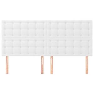 Čelo postele bílé 180x5x118/128 cm umělá kůže - obrázek 3