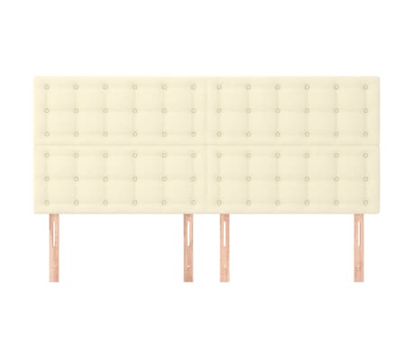 vidaXL Uzglavlje krem boje 180x5x118/128 cm umjetna koža