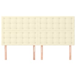 vidaXL sengegavl cremefarvet 180x5x118/128 cm kunstl&aelig;der
