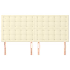 vidaXL Uzglavlje krem boje 180x5x118/128 cm umjetna koža