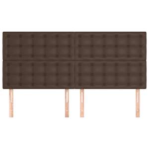 vidaXL Vzglavje postelje rjavo 180x5x118/128 cm umetno usnje