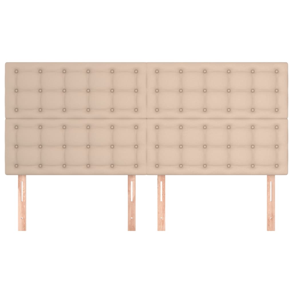 vidaXL Hoofdborden 4 st 90x5x78/88 cm kunstleer cappuccinokleurig afbeelding