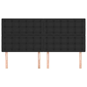 Čelo postele černé 200 x 5 x 118/128 cm umělá kůže - obrázek 3