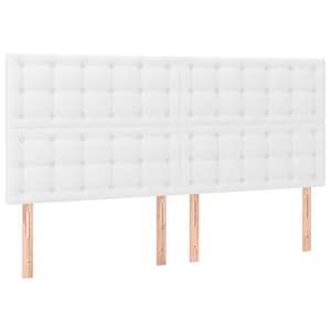 vidaXL peatsiplaat, valge, 200 x 5 x 118/128 cm, kunstnahk
