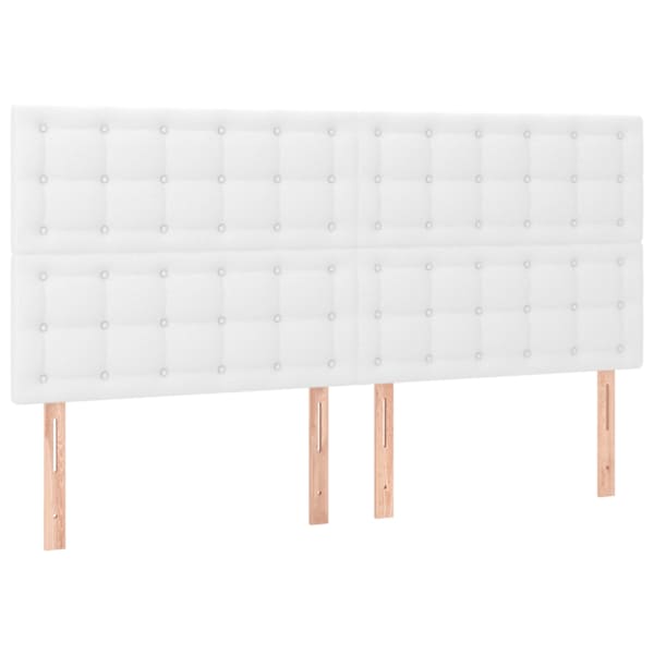 vidaXL peatsiplaat, valge, 200 x 5 x 118/128 cm, kunstnahk