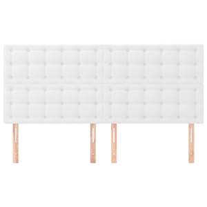 vidaXL feh&eacute;r műbőr fejt&aacute;mla 200 x 5 x 118/128 cm