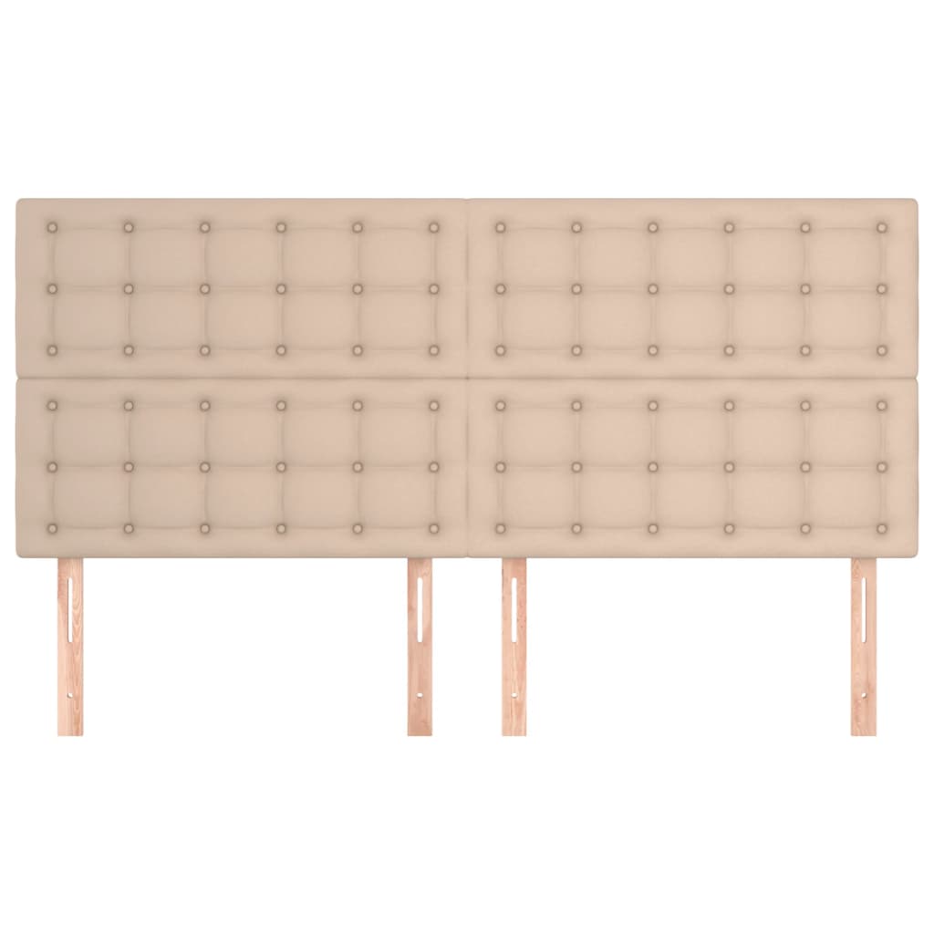 vidaXL Hoofdborden 4 st 100x5x78/88 cm kunstleer cappuccinokleurig afbeelding