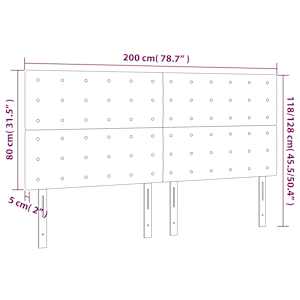 Čelo postele Cappuccino 200 x 5 x 118/128 cm umělá kůže - obrázek 8
