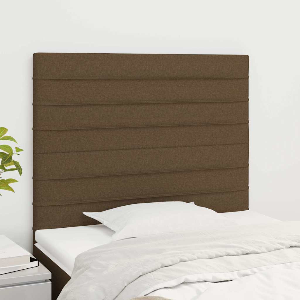 vidaXL sengegavl mørkebrun 100x5x118/128 cm stof