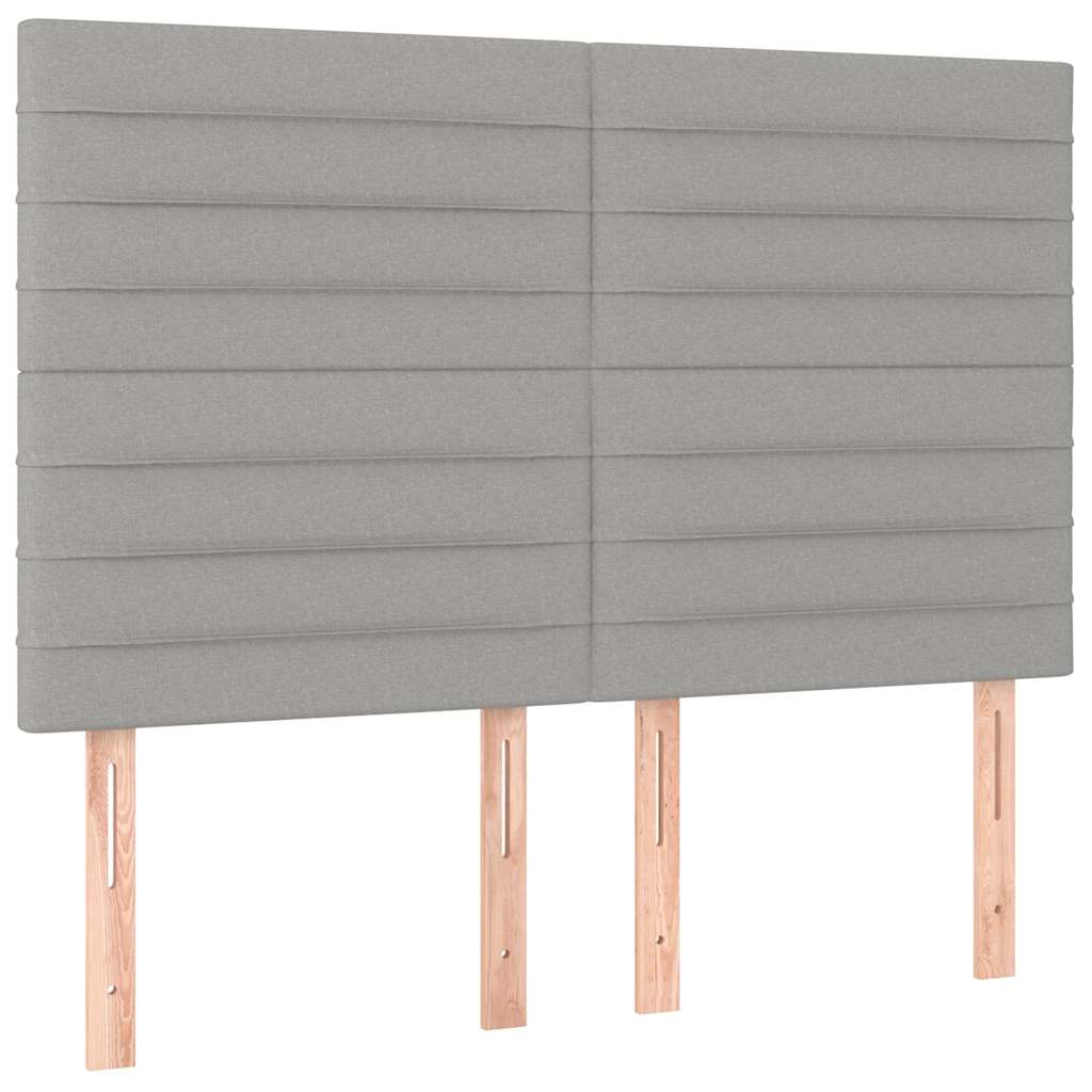 vidaXL Čelo postele světle šedé 144x5x118/128 cm látkové