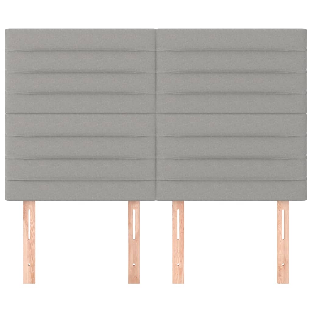 vidaXL Hoofdborden 4 st 72x5x78/88 cm stof lichtgrijs afbeelding