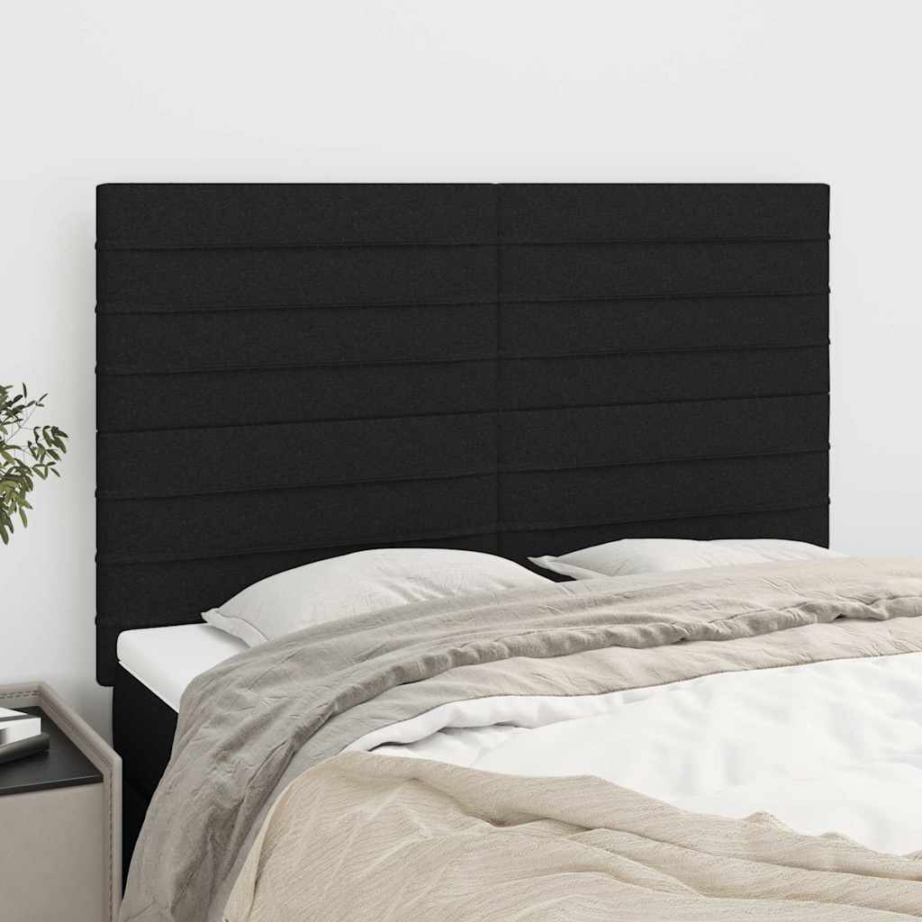 vidaXL sengegavl sort 144x5x118/128 cm stof