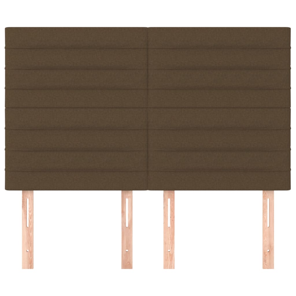 vidaXL Hoofdborden 4 st 72x5x78/88 cm stof donkerbruin afbeelding