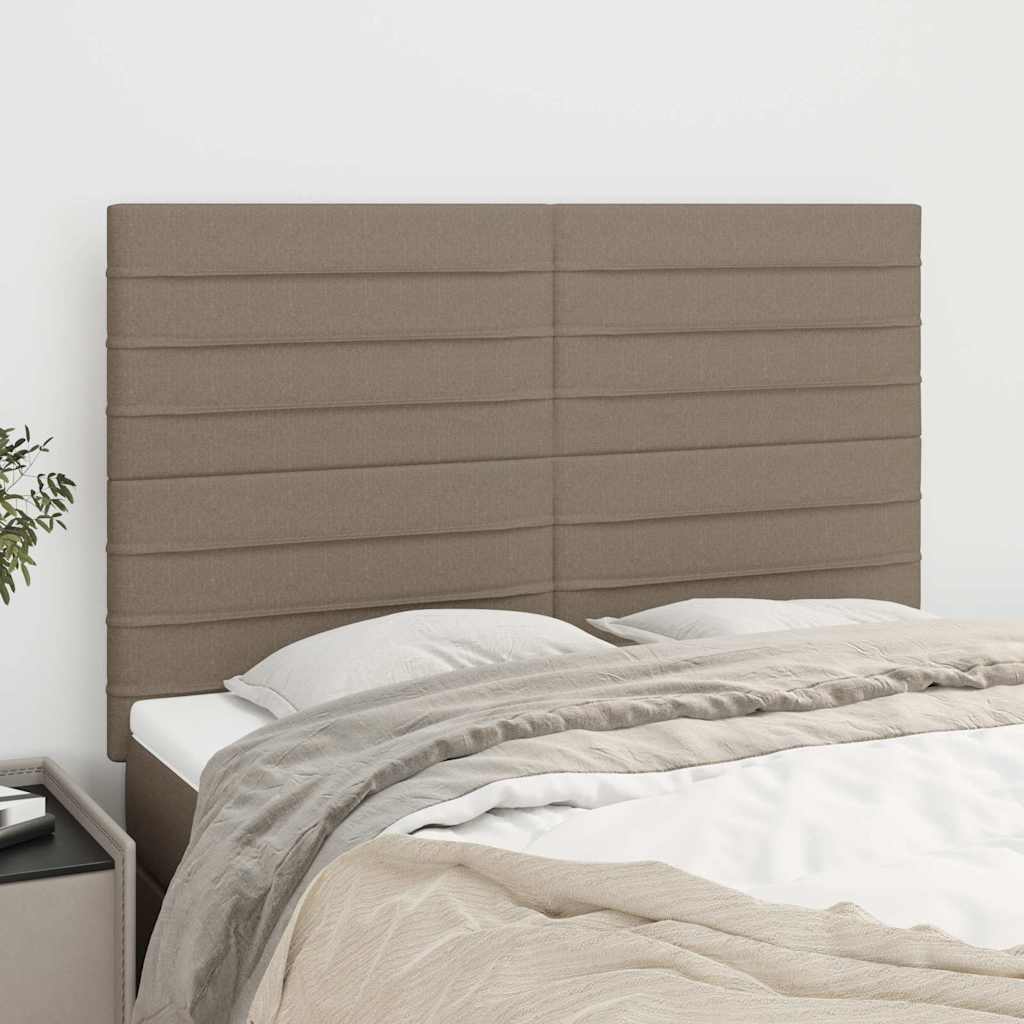 Polstret sengegavl i stof - taupe 144×5×118/128 cm
