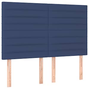 Čelo postele modré 144x5x118/128 cm látkové - obrázek 2