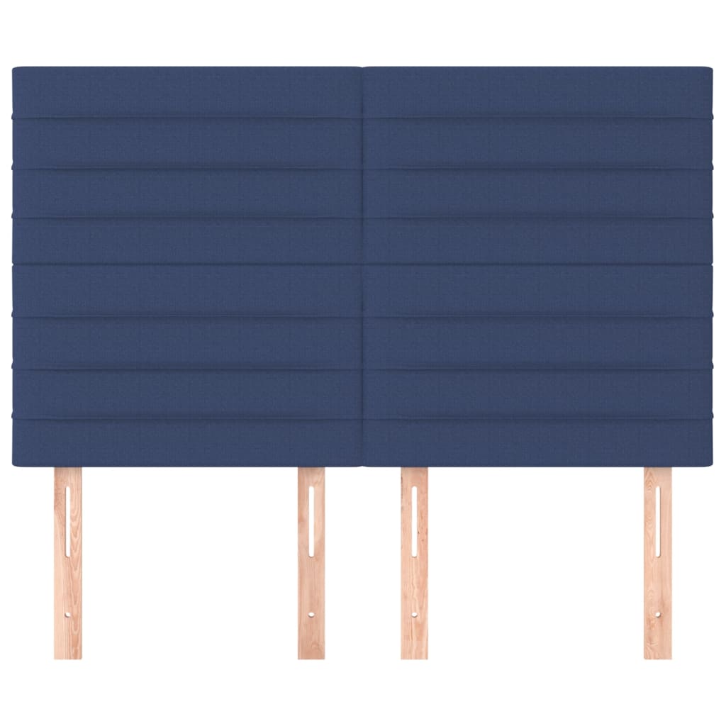 Thumbnail - vidaXL Kopfteil Blau 144x5x118/128 cm Stoff