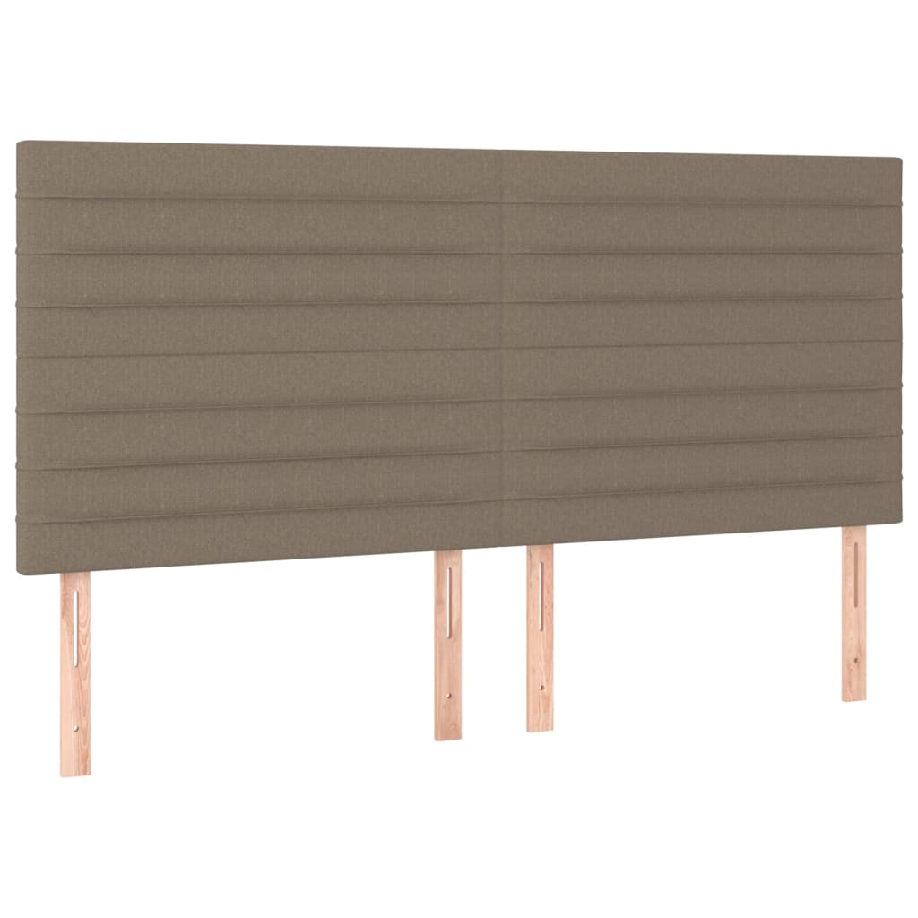 vidaXL Čela postele 4 ks taupe 80 x 5 x 78/88 cm textil