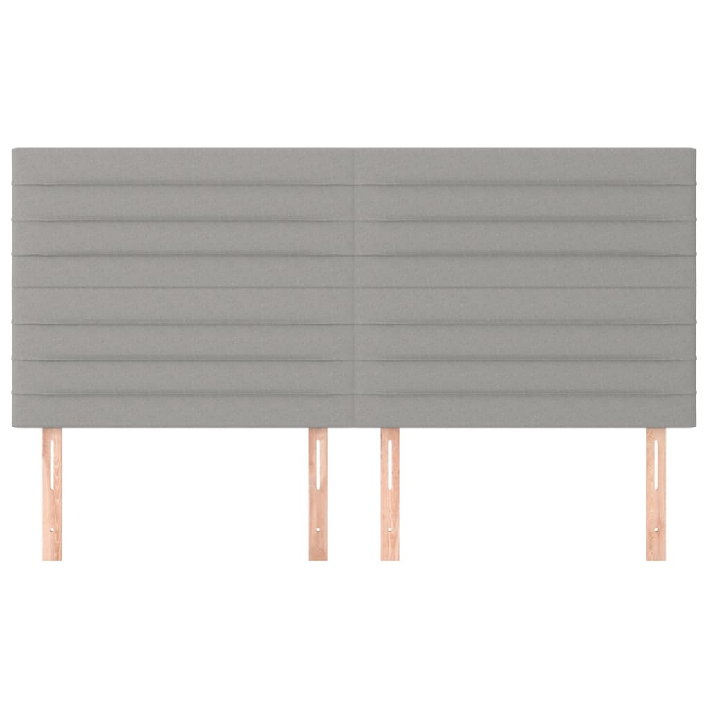 vidaXL Hoofdborden 4 st 90x5x78/88 cm stof lichtgrijs afbeelding