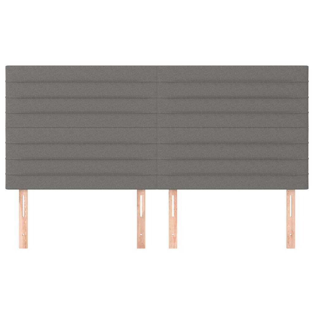 vidaXL Hoofdbord donkergrijs 180x5x118/128 cm Stof grijs, foto 2