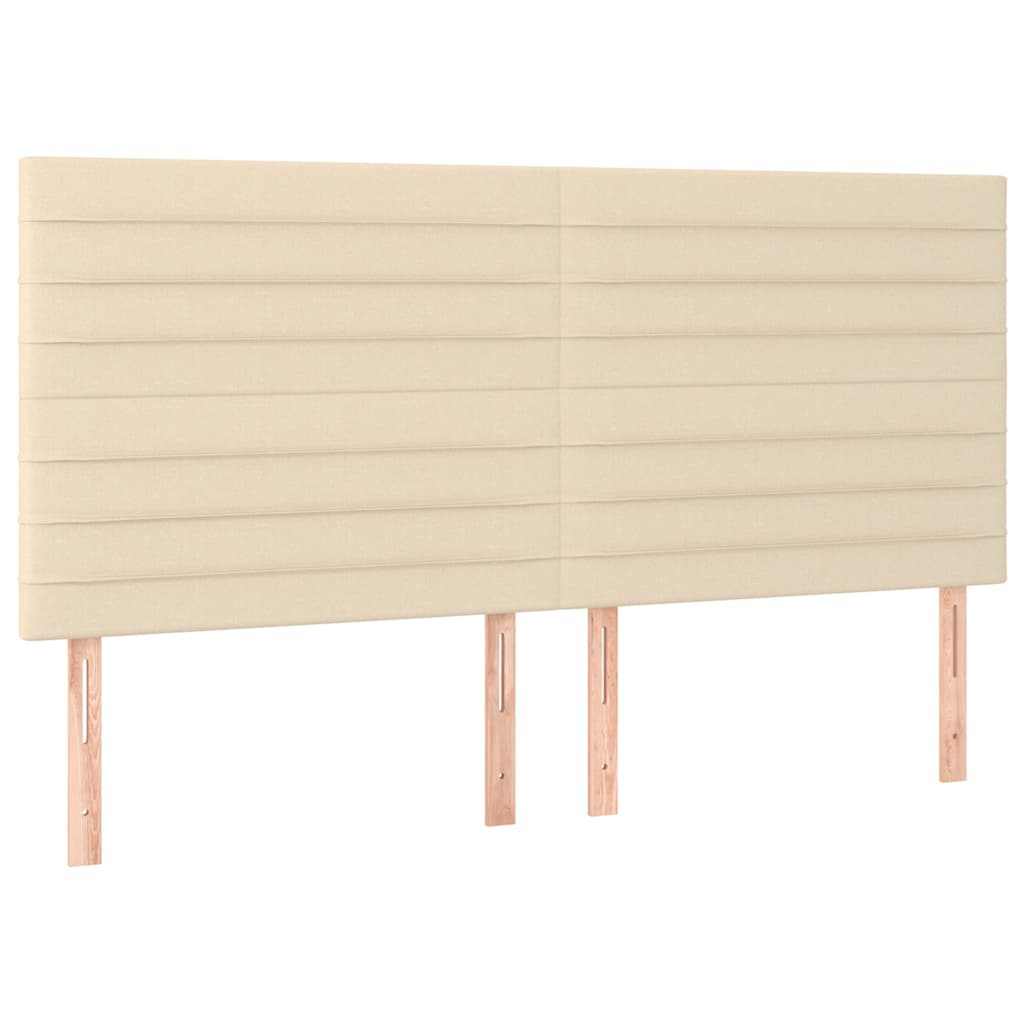 vidaXL Čelo postele krémové 180x5x118/128 cm látkové