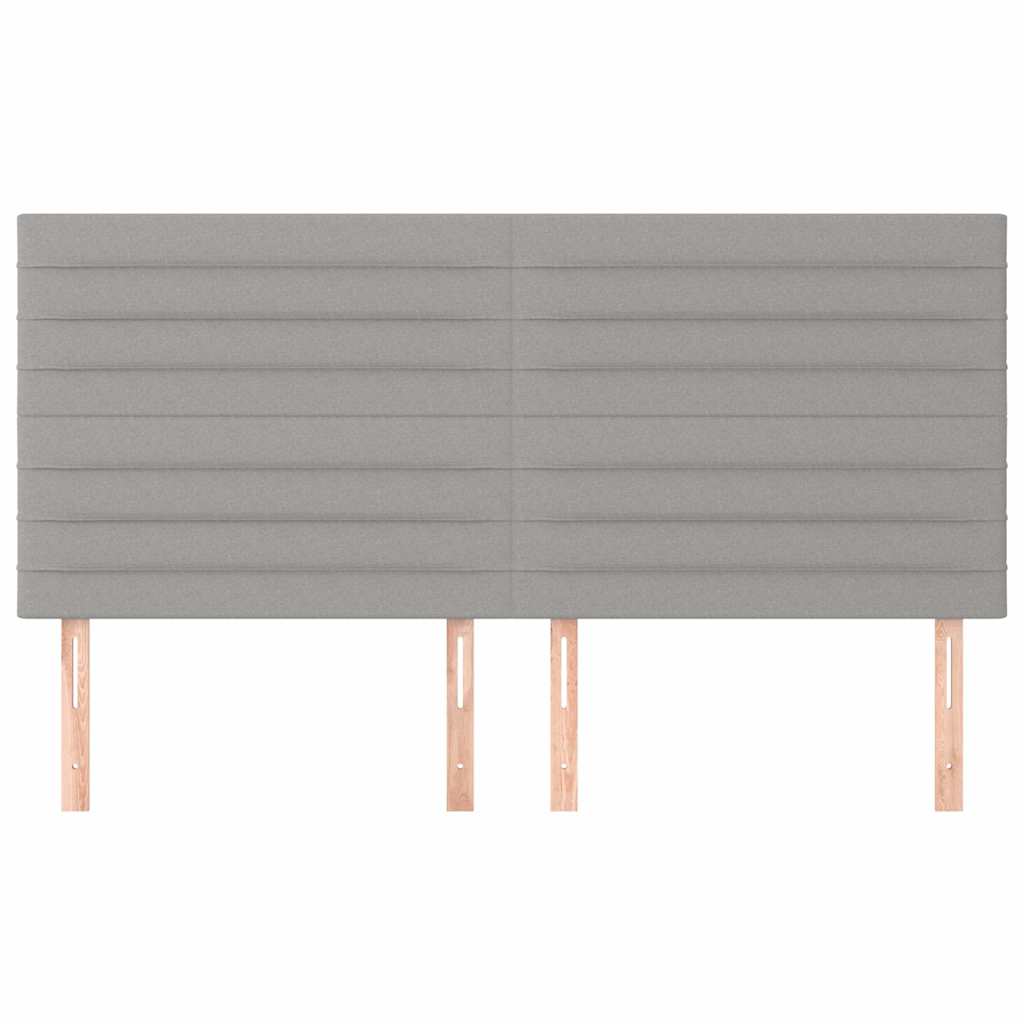vidaXL Hoofdbord lichtgrijs 200x5x118/128 cm stof grijs, foto 2