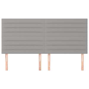 Čelo postele světle šedé 200 x 5 x 118/128 cm látkové - obrázek 3