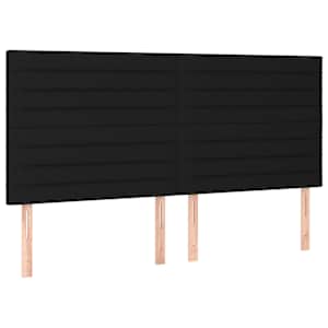 Čelo postele černé 200x5x118/128 cm látkové - obrázek 2