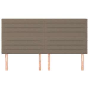 vidaXL Hoofdbord taupe 200x5x118/128 cm Stof