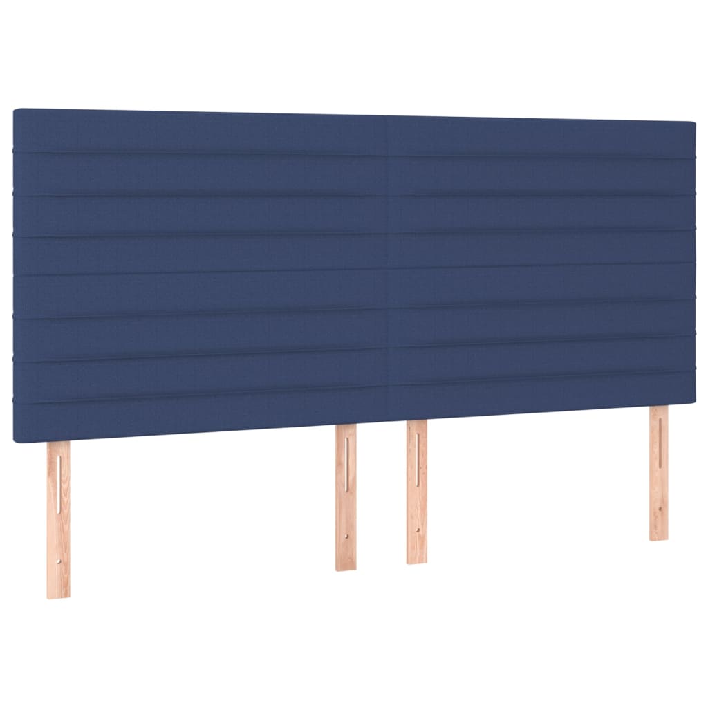 vidaXL ÄŚelo postele 4 ks modrĂ© 100x5x78/88 cm textil