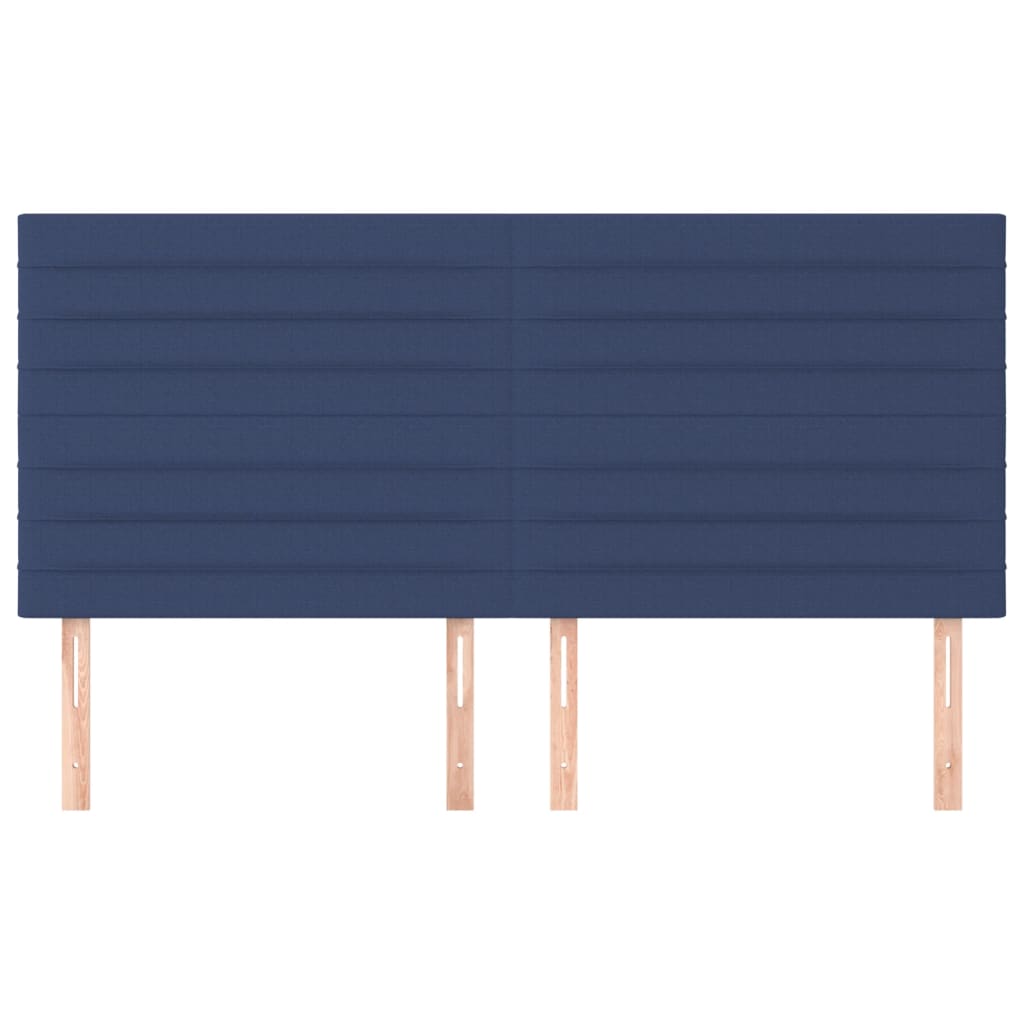 vidaXL Hoofdborden 4 st 100x5x78/88 cm stof blauw afbeelding
