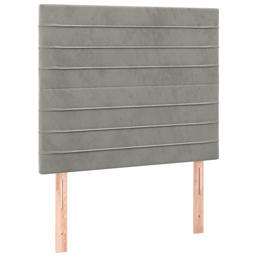 vidaXL Čelo postele světle šedé 80x5x118/128 cm sametové