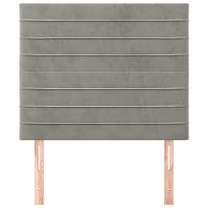 Čelo postele světle šedé 80x5x118/128 cm sametové - obrázek 3