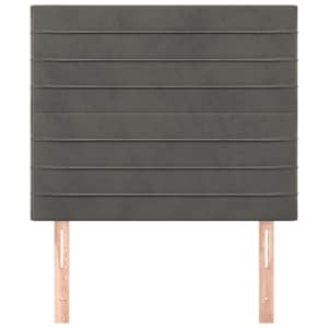 Čelo postele tmavě šedé 80x5x118/128 cm sametové - obrázek 3