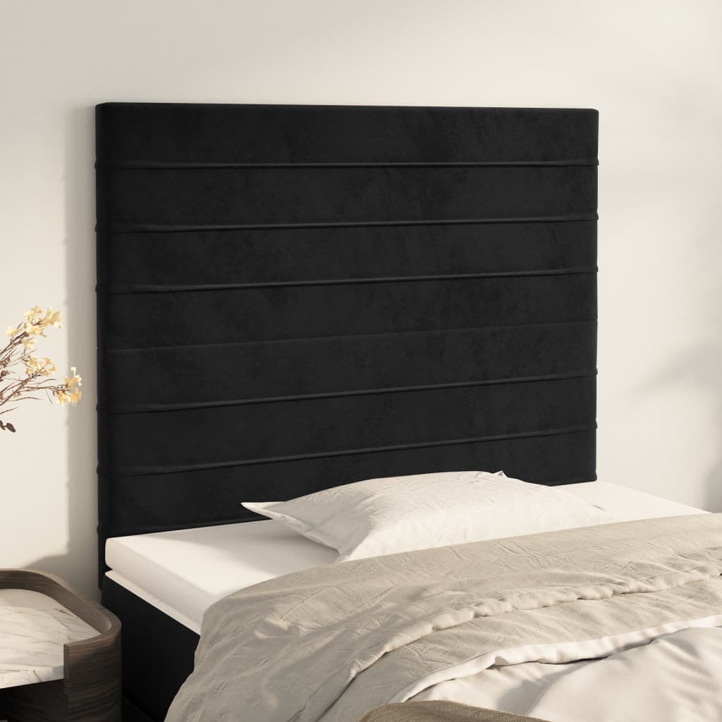 vidaXL Kopfteile 2 Stk. Schwarz 80x5x78/88 cm Samt