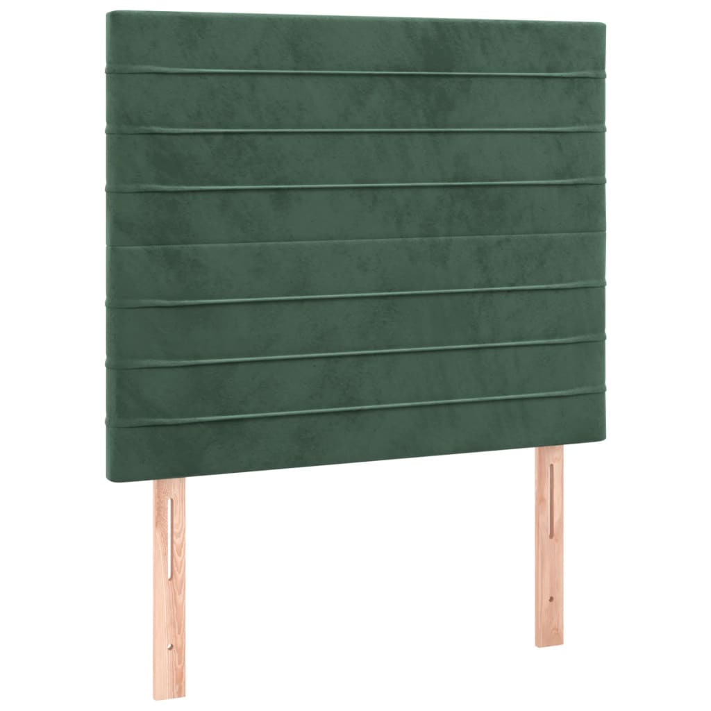 vidaXL Čelo postele 2 ks tmavě zelené 80 x 5 x 78/88 cm samet