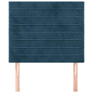 Čelo postele tmavě modré 80x5x118/128 cm sametové - obrázek 3