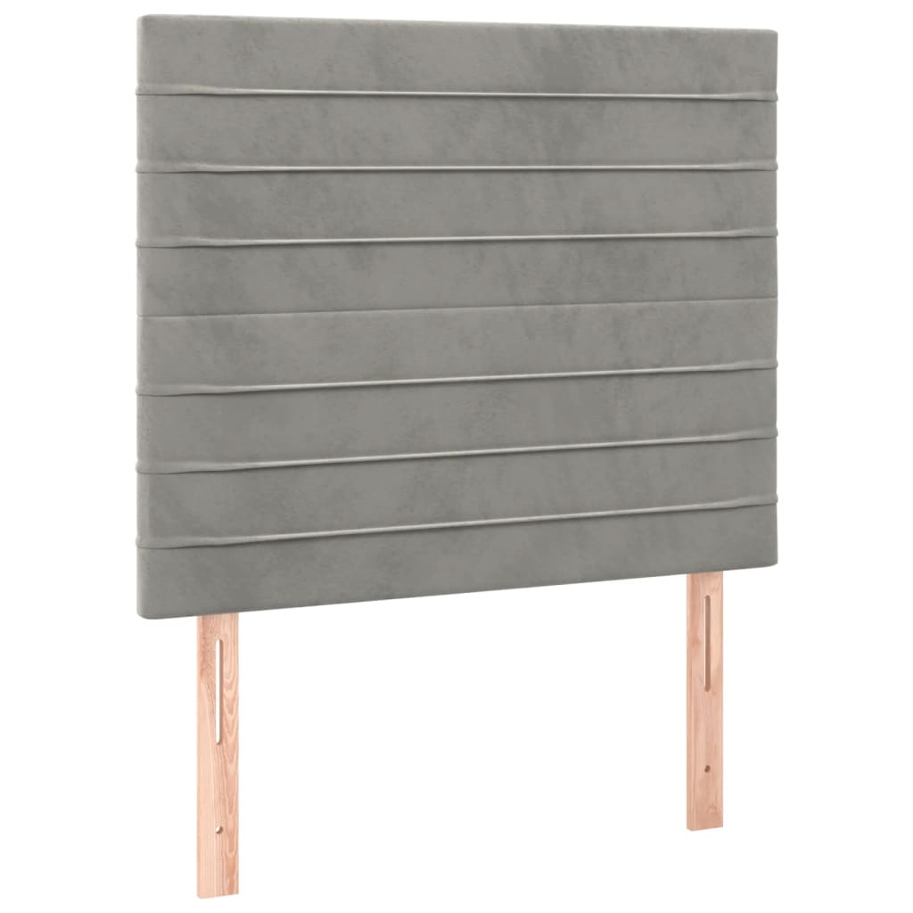 vidaXL Čelo postele 2 ks světle šedé 90x5x78/88 cm samet