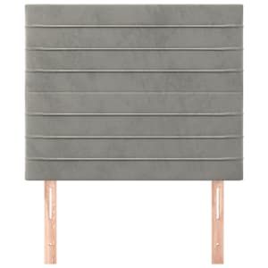 Čelo postele světle šedé 90x5x118/128 cm sametové - obrázek 3