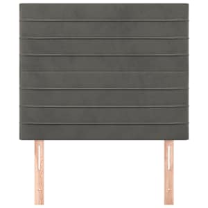 Čelo postele tmavě šedé 90x5x118/128 cm sametové - obrázek 3